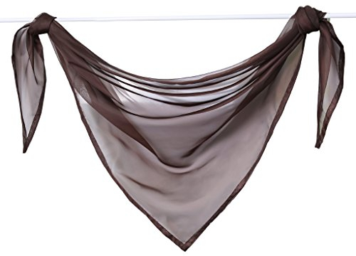 Querbehang Deko Gardinen aus transparentem Voile Triangle Schals L*B 200 * 100cm Braun