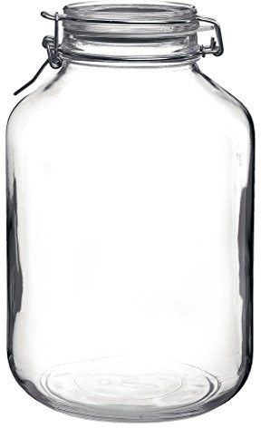Bormioli Rocco Clamp Lid & Silicone Seal Kitchen Storage Jar with Air Tight Seal for Rice Pasta Pickling Food