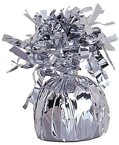 Unique Party Supplies 4939 Folien-Ballongewicht - Silber, 4.5 x 2.25