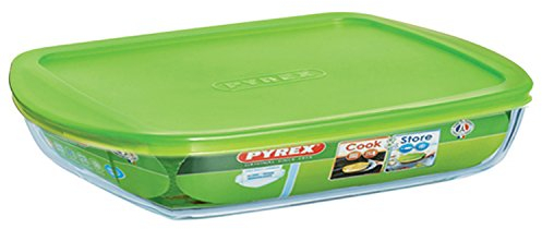 Pyrex RECIP RECT C/T 28X20 1,6L C&S PX Recipiente con Tapa, Multicolor, 28 x 20 cm