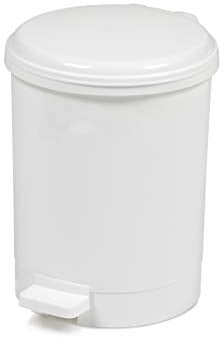 Chabrias Ltd 3 Litre White Waste Bin With Removable Liner, Recycling Bin, Commercial Utility Waste, Pedal Bin, Indoor Bins For Kitchen, White Bin, Office Bin (White, 3 Litre)