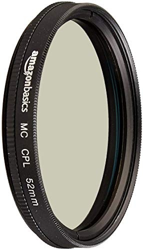 Amazon Basics 52 mm Circular Polarisations-Schutzfilter für tiefere Farben, Reduzierung von Blendung und Reflexionen, Mehrfach beschichtet, schützt vor Staub, Schmutz und Kratzern