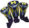 Team Golf NCAA Michigan Wolverines Contour Golf Club Headcovers (3 Count) Numbered 1, 3, & X, Fits Oversized Drivers, Utility, Rescue & Fairway Clubs, Velour lined for Extra Club Protection