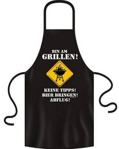 Bin am Grillen! Schürze Einheitsgröße Fb schwarz