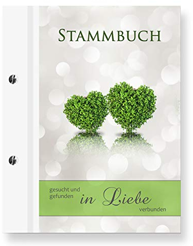 Stammbuchshop stb_Tree a5 Familienstammbuch, Grün, Weiß, 23 x 18 x 1,7 cm