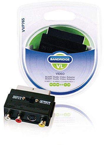 Bandridge SCART Audio Video Adapter 3x RCA, 1x S-Video Nero