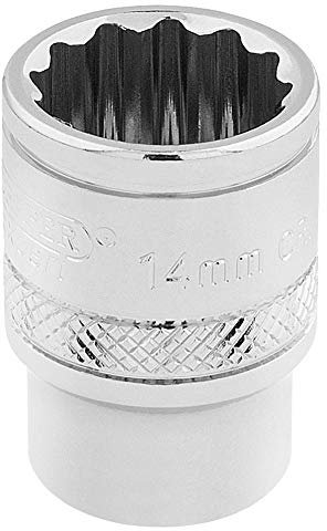 Draper 32777 3/8-Inch Square Drive 12-Point Hi-Torq Metric Socket, 14mm Size , Blue