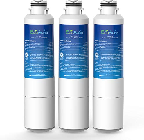 EcoAqua EFF-6027A Fridge Water Filter Compatible with Samsung DA29-00020B, DA29-00020A, 04609101000, HAF-CIN/EXP, 46-9101 (3)