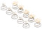 10tlg. Rosen & Perlen Curlies Curlie - Brauthaarschmuck - Set - Set-C - Beige