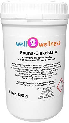 Sauna - Cristales de Hielo/Mentol - Cristales en una 500G Lata - de 100% Aceite Puro de Menta