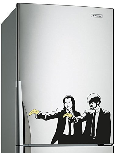 AnOL (60x37 cm) Banksy Vinyl Wand Aufkleber Pulp Fiction Graffiti/Jungs mit Farbe Banane Pistolen/Graffiti Aufkleber/Zwei Herren Abendessen Jacken Aufkleber Geschenk