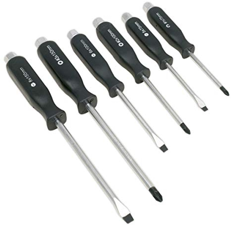 Sealey S0535 Hammer-Thru Schraubendreher-Set, 6-teilig, Silber