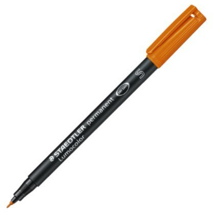 10er Sparpack Staedtler Feinschreiber Lumocolor für Overhead-Projektion und fast alle Flächen in Strichstärken S/F/M/B permanent bzw non permanent (orange, S permanent 313)