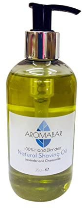 Natural Shaving Oil with Lavender & Chamomile 250ml Pre Shave Oil 100% Pure with Pump Dispenser or Use as a Post Shave Moisturiser