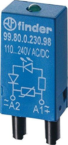 Finder LED Plug-In Module plus 110 V/220 V AC/DC – Pack of 1 99.80.0.230.98