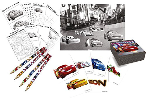 Unique Party 71915 - Neon Disney Cars Activity Packs Party Bag Fillers, 4 Sets