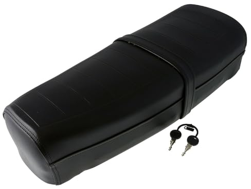 Sitzbank kompatibel mit Vespa PK50-125/S/ETS schwarz, mit Schloss, mit Halteriemen