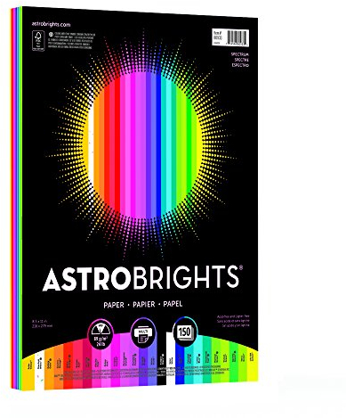 Astrobrights Farbpapier, 21,6 x 27,9 cm, 10,9 kg/89 g/m², Spektrum 25 Farben, 150 Blatt (80933-01)