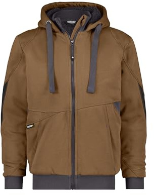 DASSY® Pulse Sweatshirt-Jacke - Größe XL - LEHMBRAUN/ANTHRAZITGRAU