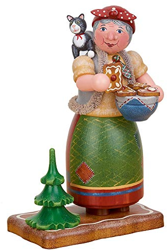 Hubrig Volkskunst Räuchermännchen Hexe Knusper, knusper... - 20 cm