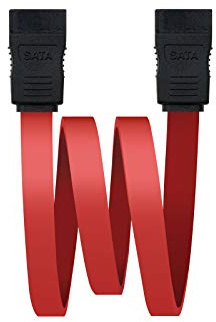 Nanocable 10.18.0101 - SATA Datenkabel für Festplatten oder Geräte mit SATA Anschluss, rot, 0.5 mts