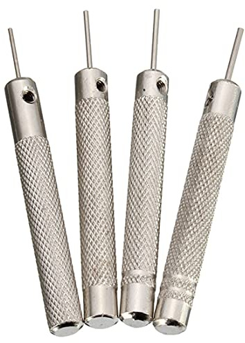 ODETOJOY 4 PCS Stahl Punch Watch Band Link Pin Entferner Stempel Armband Reparatur Tool Kit Zubehör 0,7/0,8/0,9/1,0 mm