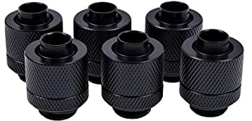 Alphacool 17228 - Eiszapfen 13/10mm Deep Black Compression Fitting - Six Pack
