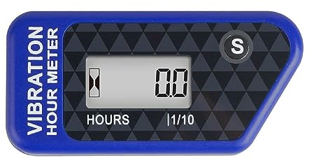 Runleader Digitaler kabelloser Betriebsstundenzähler mit eigener Stromversorgung, vibrationsaktivierter, rücksetzbarer Job-Timer, Benutzersperre für den Generator Marine Lawn Mower (Blau)