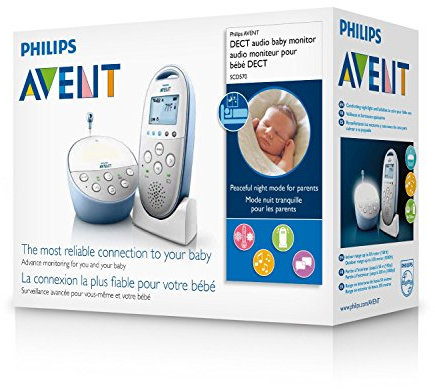 Philips Avent SCD570/00 - Vigilabebés DECT con alerta vibración, alcance hasta 330 m