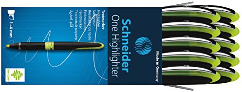 Schneider Textmarker One Highlighter Meißelspitze, 10er Packung Gelb