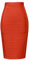 whoinshop Damen Stretch Slim Fit Midi Bandage Bleistift Rock - Orange - X-Groß
