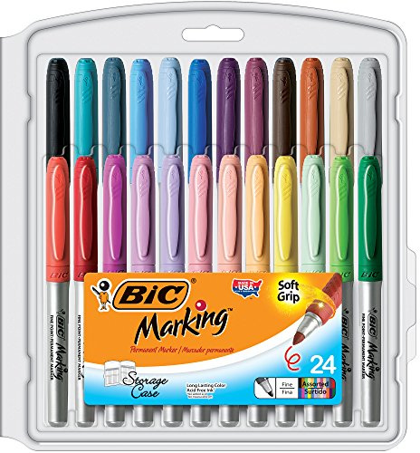 Bic Ink Mark-It Fine Point Permanent Markers 24 kg Assorted