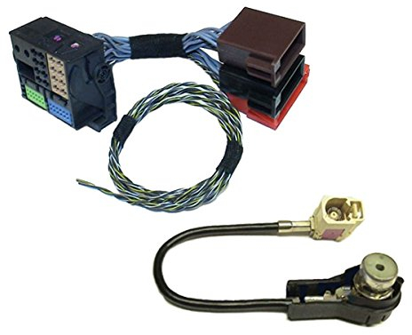 Umrüstadapter ISO- auf Quadlock-Anschluss kompatibel mit VW ermöglicht Einbau von Radios/Navis mit Quadlock