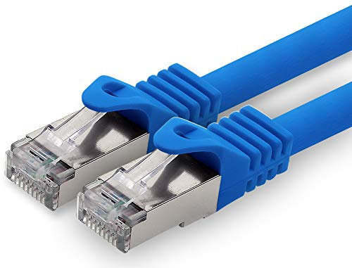 1aTTack.de 10 m - bleu - 1 pièce câble réseau CAT.7 câble patch SFTP PIMF LSZH câble Gigabit Lan câble brut cat7 10 Gb avec connecteur RJ45 Cat6a compatible avec CAT5 CAT6 cat7 cat8