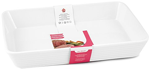 Home Pirofila Rettangolare, Porcellana, Bianco, 40x27 cm