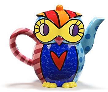 BRITTO Teekanne Eule - Pop Art Kunst aus Miami