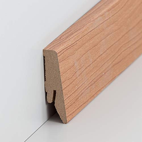 Fußleisten/Sockelleisten Coburg (MDF foliert / 718.5812) - Nussbaum hell