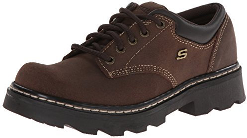 Skechers Parties-Mate Oxford Shoes, Mujer, Gamuza marrón Chocolate, 38 EU