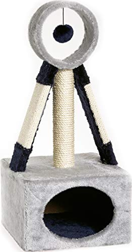 Karlie Kratzbaum Tiny Tabby II L: 30 cm B: 30 cm H: 68 cm blau-grau