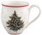 Villeroy & Boch 14-8585-4860 Taza Grande con asa Toy's Delight, Motivo árbol de Navidad, 340 ml, Porcelana, Blanco/Rojo, 1 Unidad (Paquete de 1)