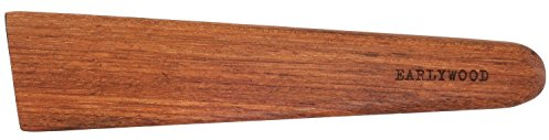 Earlywood 10 inch Handmade Wood Cooking Utensil for Kitchen, Multi-Purpose Scraper and Egg Turner, Cast Iron Scraper and Saute Spatula - Made in USA - Jatoba