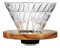 Hario VD 1–4 Cup Olivenholz V60 Tropfer Plus Messlöffel, Glas, transparent, 02 Größe, Holz, 11 x 9,8 x 10,7 cm
