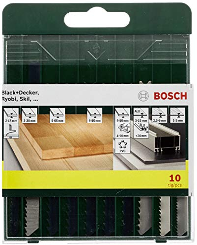 Bosch Accessories 2607019460 Set de 10 lames de scie sauteuse emmanchement U