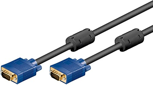 BestPlug 10 Meter Premium Qualität D-SUB Kabel, S-VGA Stecker auf S-VGA Stecker vergoldet, HD, Schwarz
