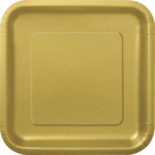 Quadratische Pappteller - 18 cm - Gold - Packung mit 16 Stück