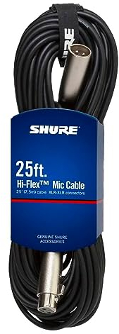 Shure C25J - Cable Hi-Flex de 25 pies con conectores XLR cromados