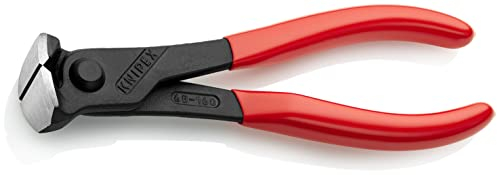Knipex Pince coupante de devant noire atramentisée, gainées en plastique 160 mm (carte LS/blister) 68 01 160 SB