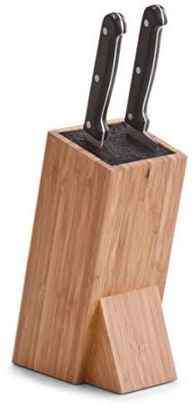 Zeller 25328 - Cepo portacoltelli con Inserto in setole, Legno di bambù, 9,5 x 15 x 23,5 cm