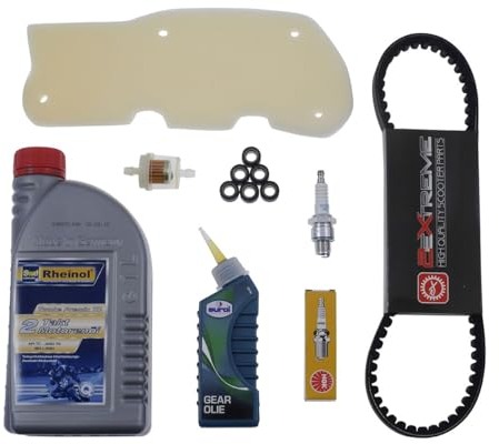 Großes Inspektionsset kompatibel mit Peugeot Speedfight 3 AC/LC - Motoröl, Zündkerze, Getriebeöl und mehr