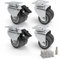 PRIOstahl Möbelrolle 50mm Set Schwerlastrolle Lenkrolle mit Bremse - Transportrolle 100Kg pro Doppelrolle Laufrolle für mobile Werkbank Strandkorb Tischkreissäge Möbelroller Palettenmöbel Hochbeet